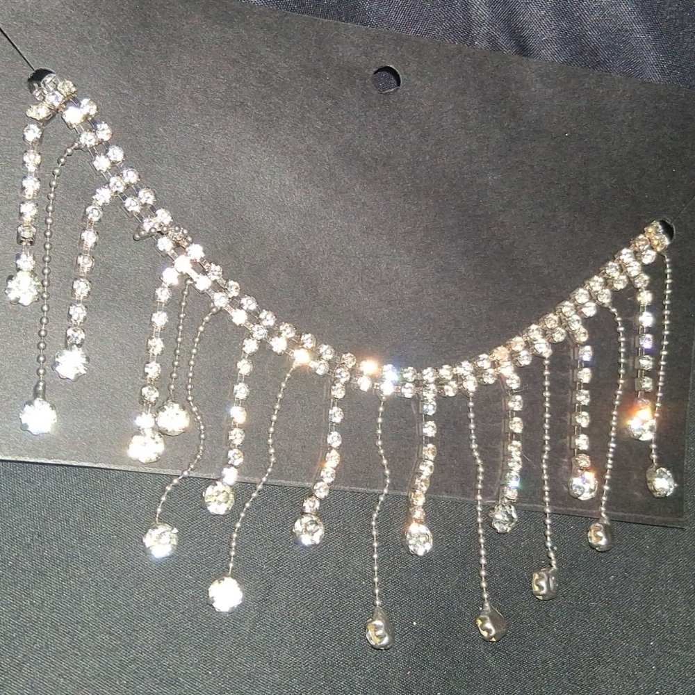 Handmade Fun And Elegant Silver Crystal Choker